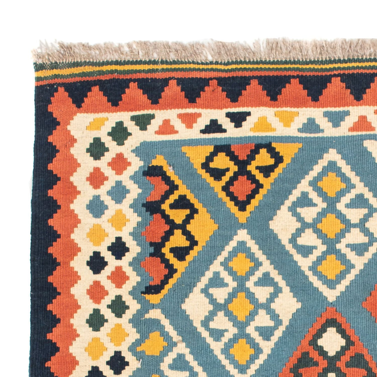 Tappeto Kelim - Orientale quadrato  - 100 x 98 cm - blu chiaro