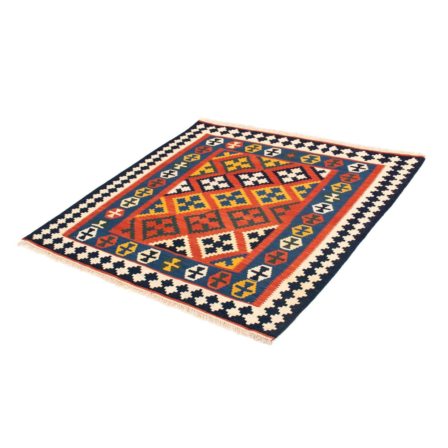 Tappeto Kelim - Orientale quadrato  - 107 x 105 cm - rosso