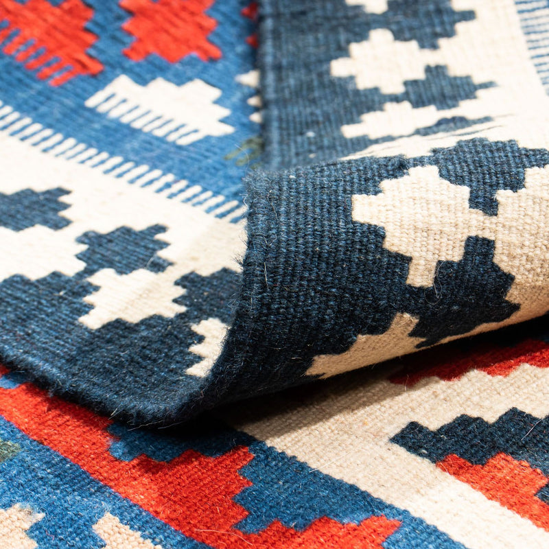 Tappeto Kelim - Orientale quadrato  - 108 x 103 cm - blu