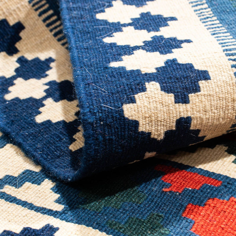 Tappeto Kelim - Orientale quadrato  - 104 x 98 cm - blu