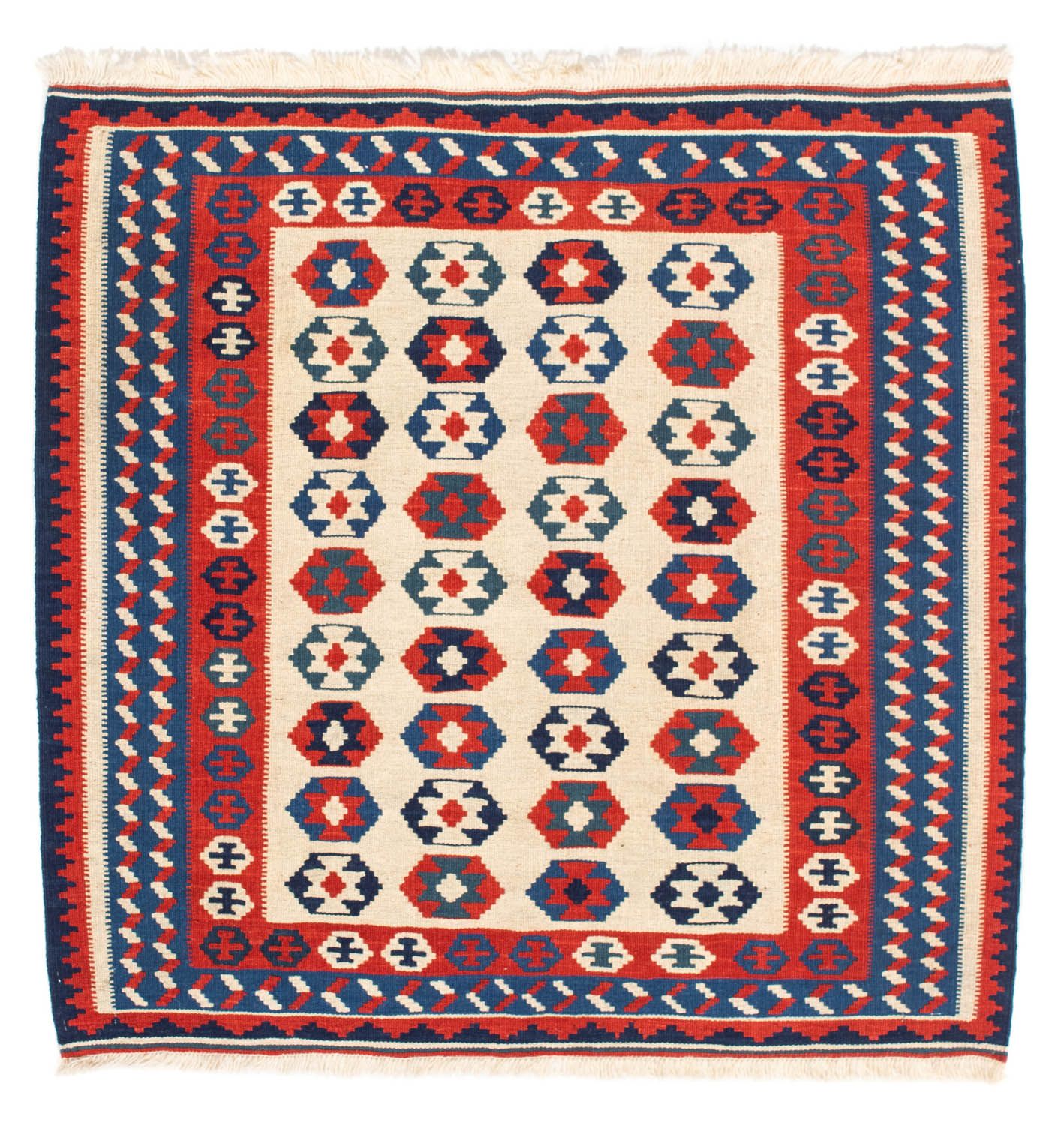 Tappeto Kelim - Orientale quadrato  - 103 x 103 cm - beige