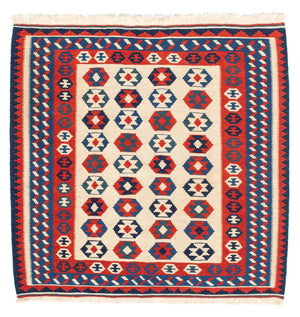 Tappeto Kelim - Orientale quadrato  - 103 x 103 cm - beige