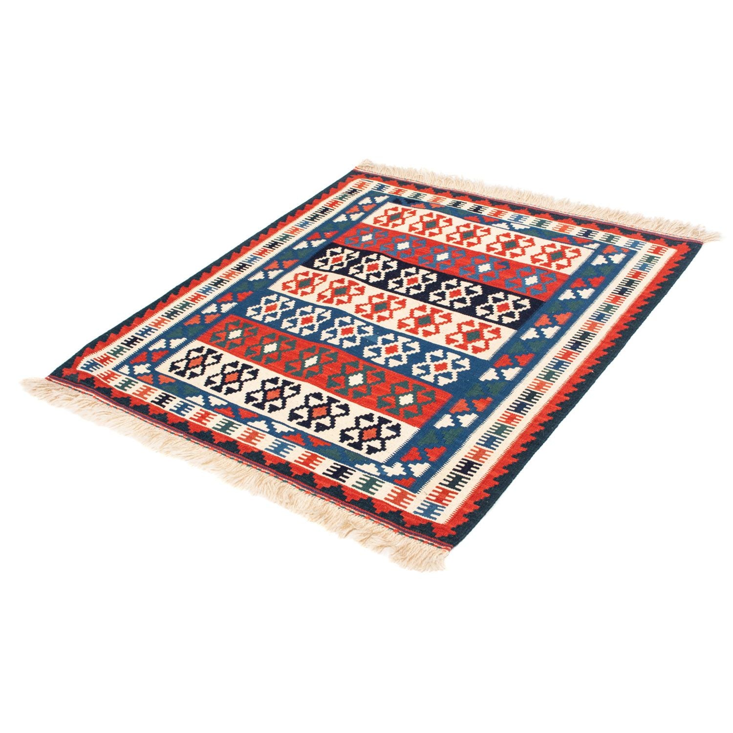 Tappeto Kelim - Orientale quadrato  - 110 x 100 cm - blu