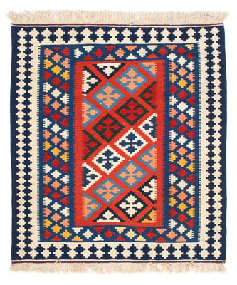 Tappeto Kelim - Orientale quadrato  - 118 x 102 cm - blu