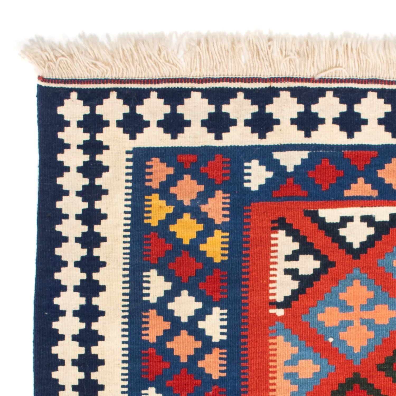 Tappeto Kelim - Orientale quadrato  - 118 x 102 cm - blu
