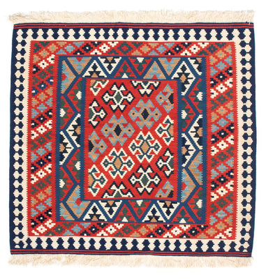 Tappeto Kelim - Orientale quadrato  - 108 x 101 cm - rosso