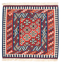 Tappeto Kelim - Orientale quadrato  - 108 x 101 cm - rosso