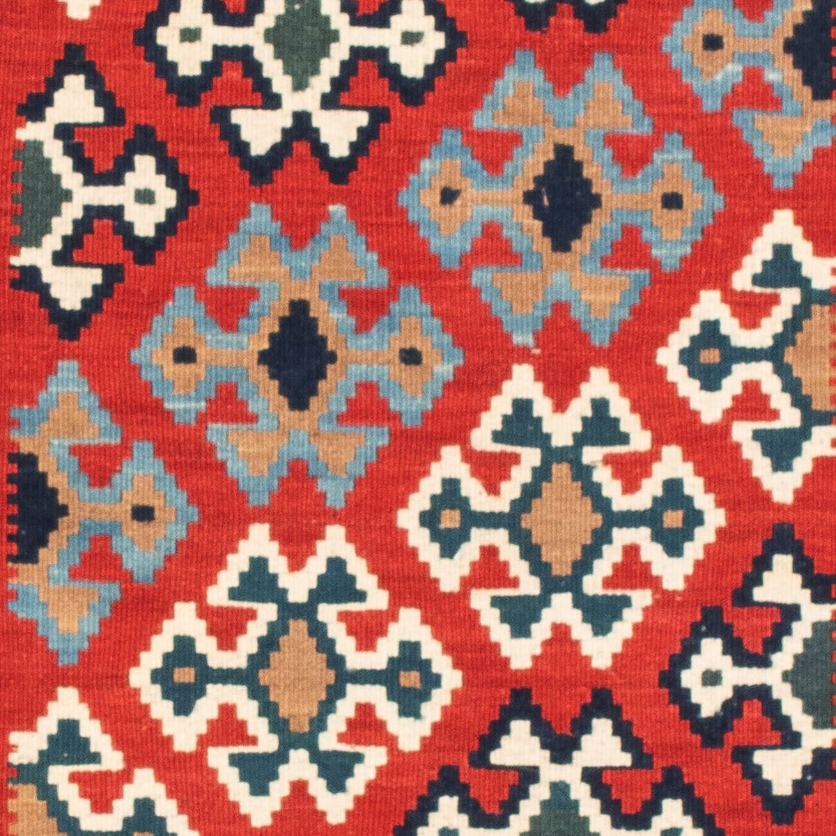 Tappeto Kelim - Orientale quadrato  - 108 x 101 cm - rosso