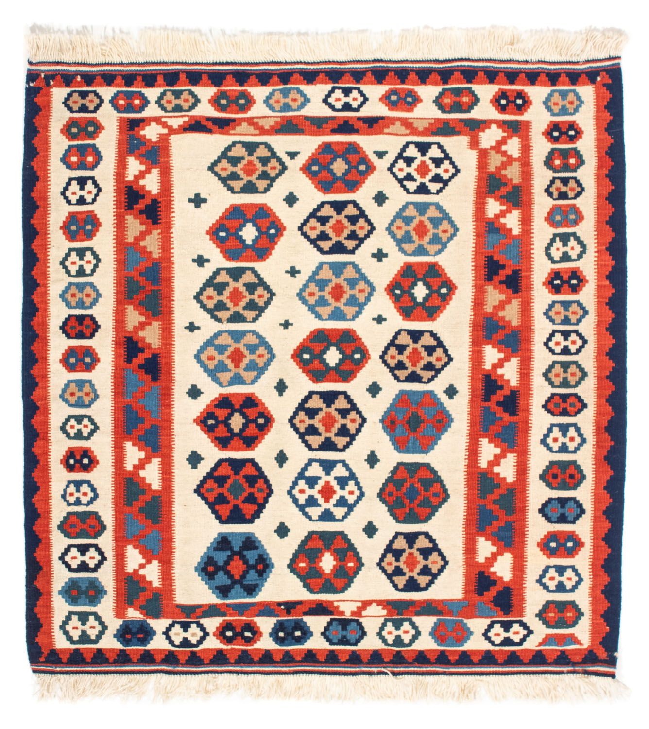 Tappeto Kelim - Orientale quadrato  - 104 x 102 cm - beige
