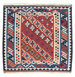Tappeto Kelim - Orientale quadrato  - 103 x 100 cm - multicolore