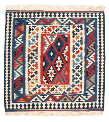 Tappeto Kelim - Orientale quadrato  - 103 x 103 cm - blu