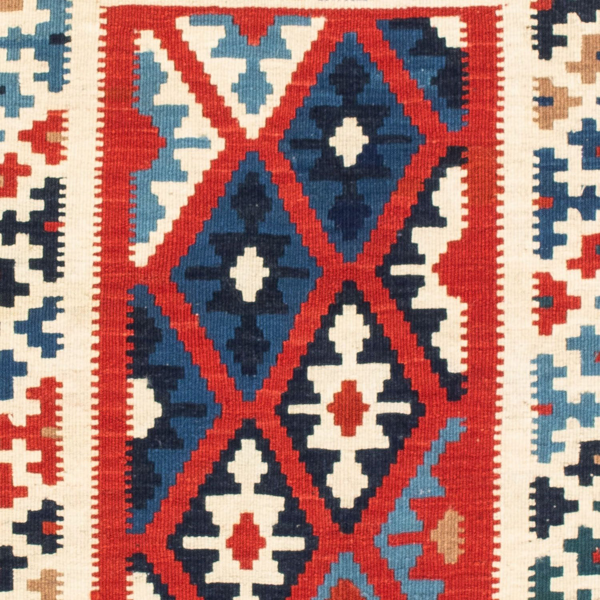 Tappeto Kelim - Orientale quadrato  - 103 x 103 cm - blu