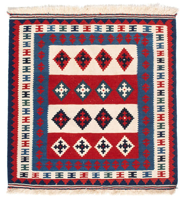 Tappeto Kelim - Orientale quadrato  - 106 x 103 cm - blu