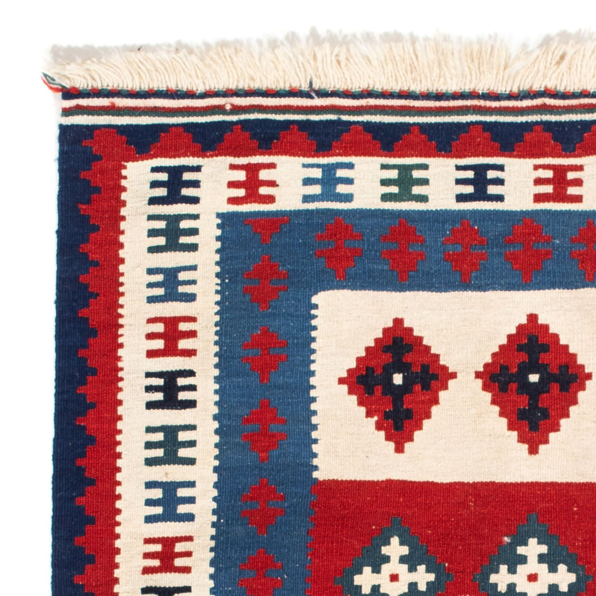 Tappeto Kelim - Orientale quadrato  - 106 x 103 cm - blu