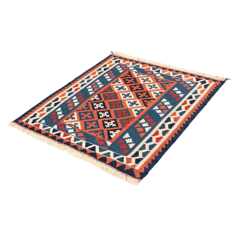 Tappeto Kelim - Orientale quadrato  - 100 x 96 cm - blu