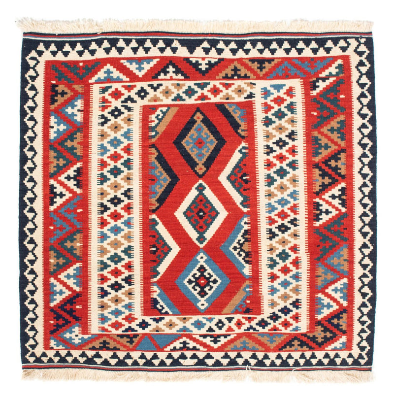 Tappeto Kelim - Orientale quadrato  - 105 x 102 cm - rosso