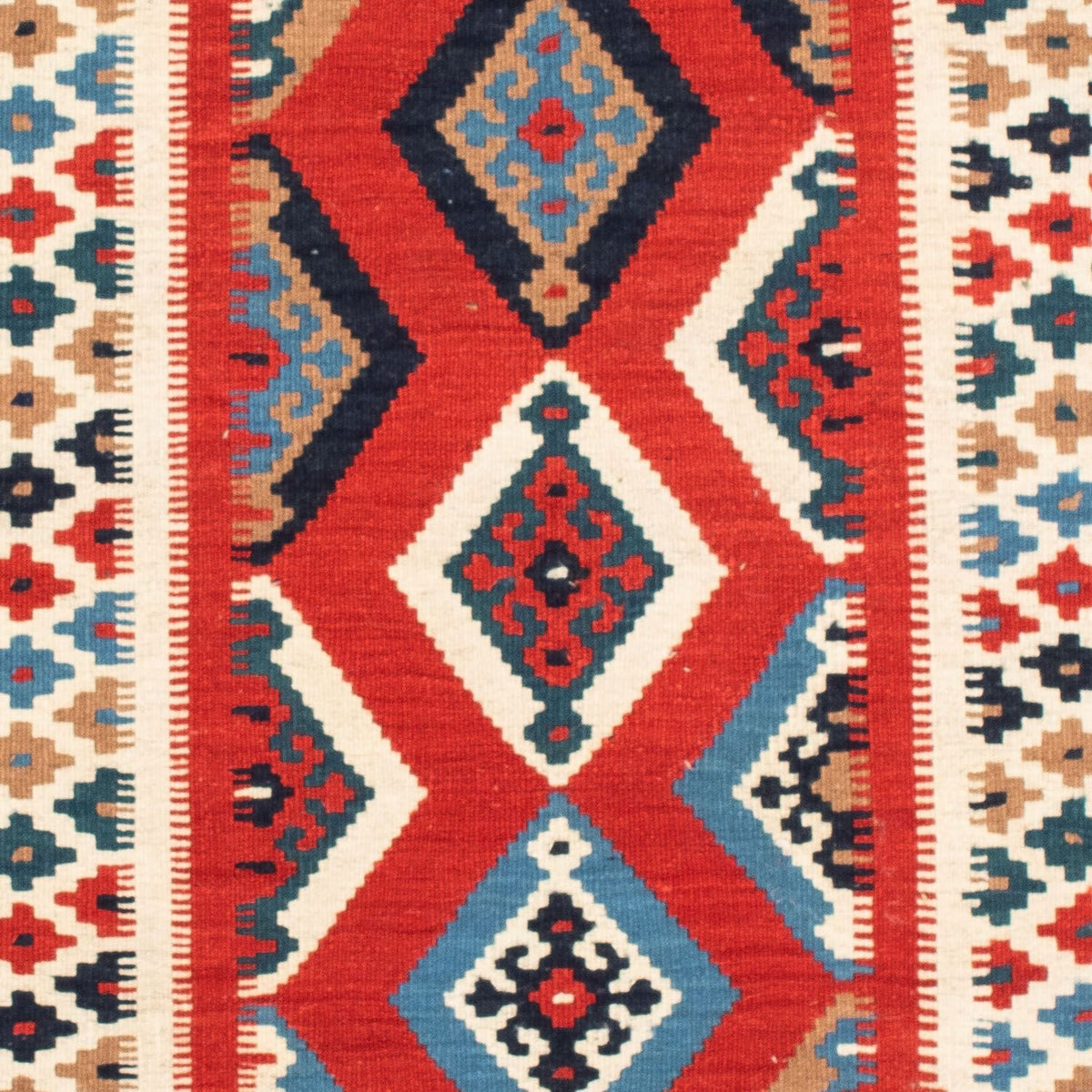 Tappeto Kelim - Orientale quadrato  - 105 x 102 cm - rosso