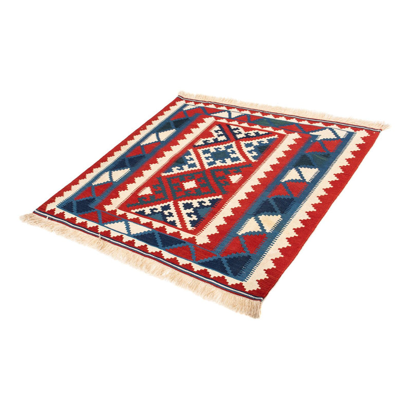 Tappeto Kelim - Orientale quadrato  - 102 x 102 cm - rosso