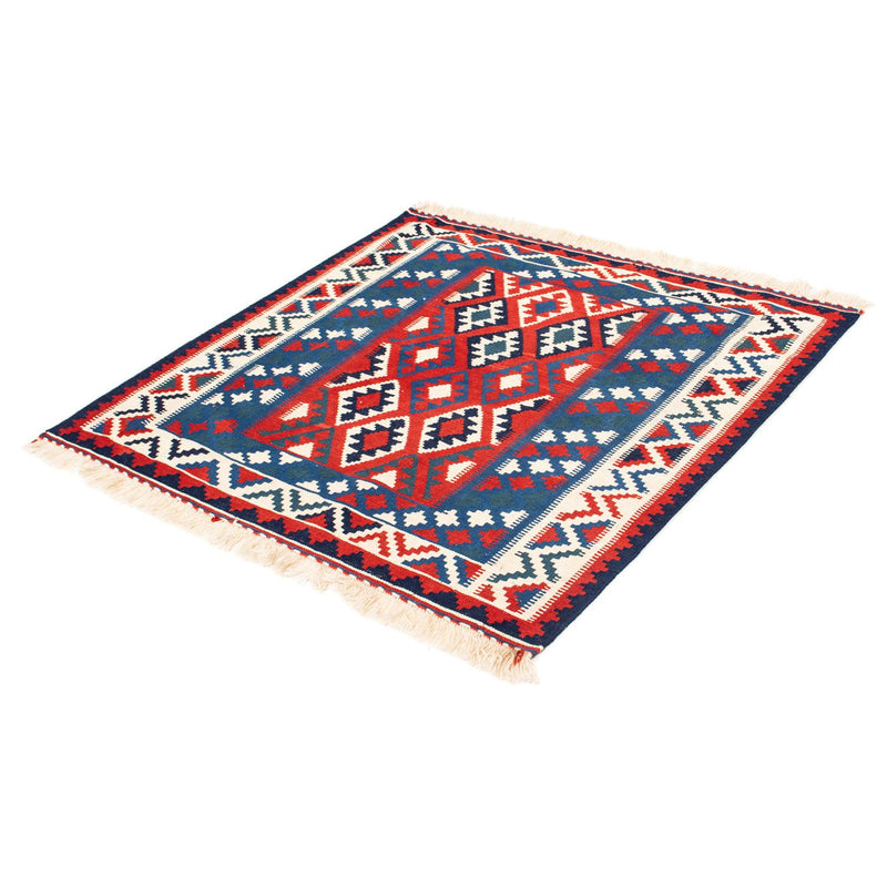 Tappeto Kelim - Orientale quadrato  - 104 x 103 cm - blu scuro