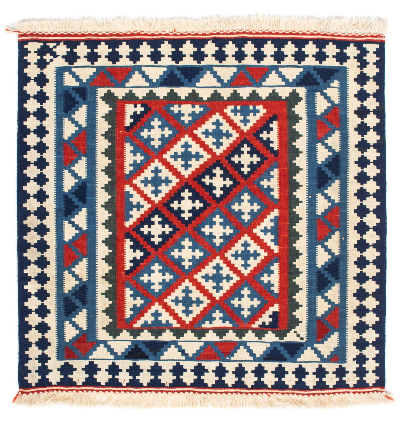 Tappeto Kelim - Orientale quadrato  - 100 x 100 cm - blu