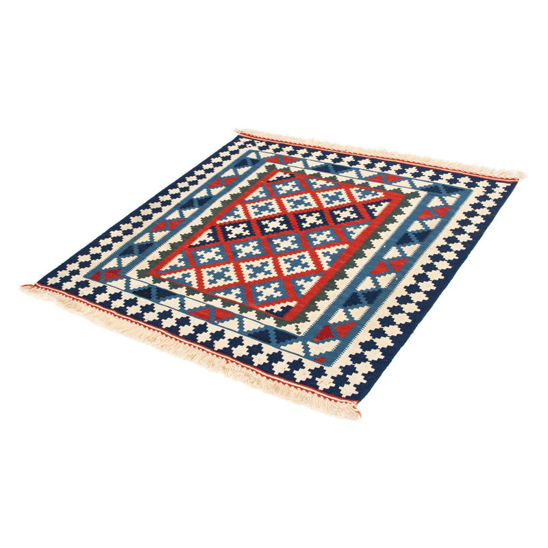 Tappeto Kelim - Orientale quadrato  - 100 x 100 cm - blu