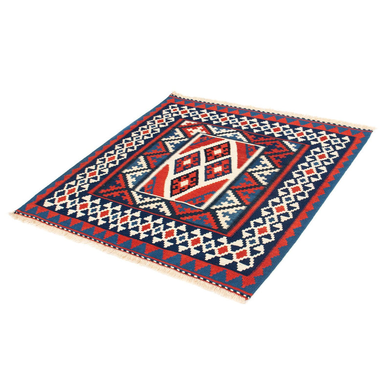 Tappeto Kelim - Orientale quadrato  - 100 x 100 cm - rosso