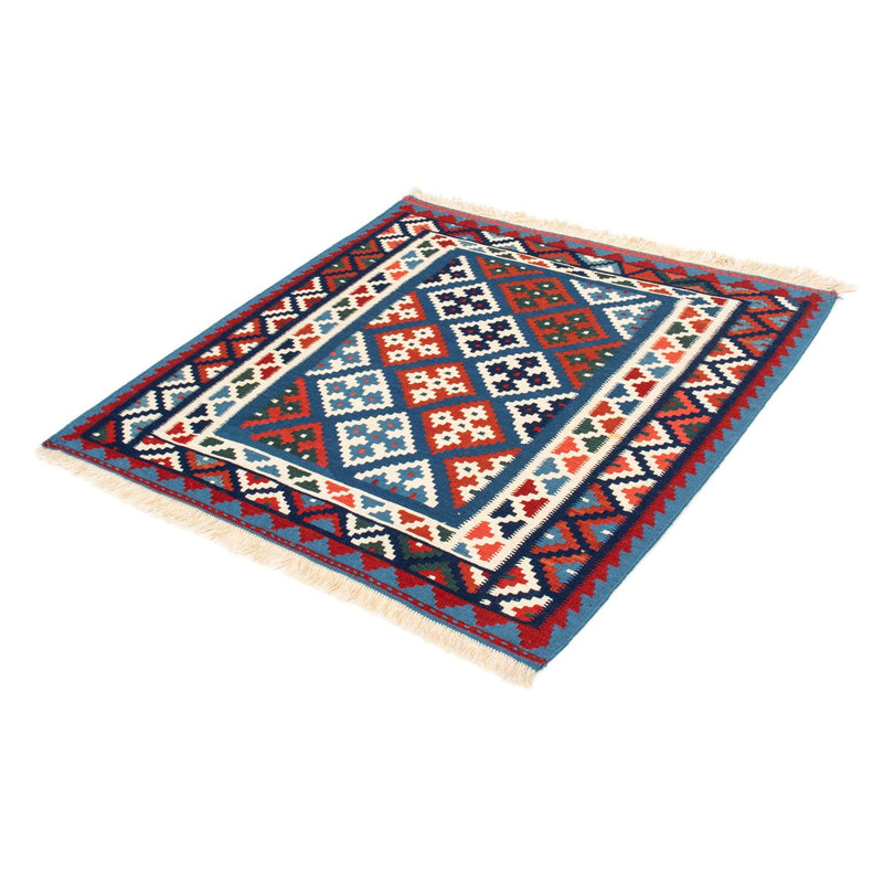 Tappeto Kelim - Orientale quadrato  - 104 x 101 cm - blu