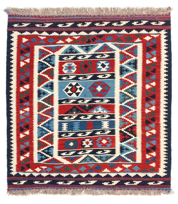 Tappeto Kelim - Orientale quadrato  - 104 x 99 cm - multicolore