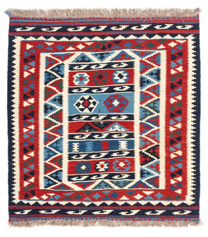 Tappeto Kelim - Orientale quadrato  - 104 x 99 cm - multicolore