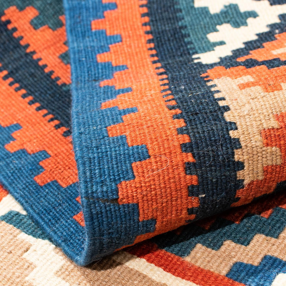 Tappeto Kelim - Orientale quadrato  - 102 x 102 cm - ruggine