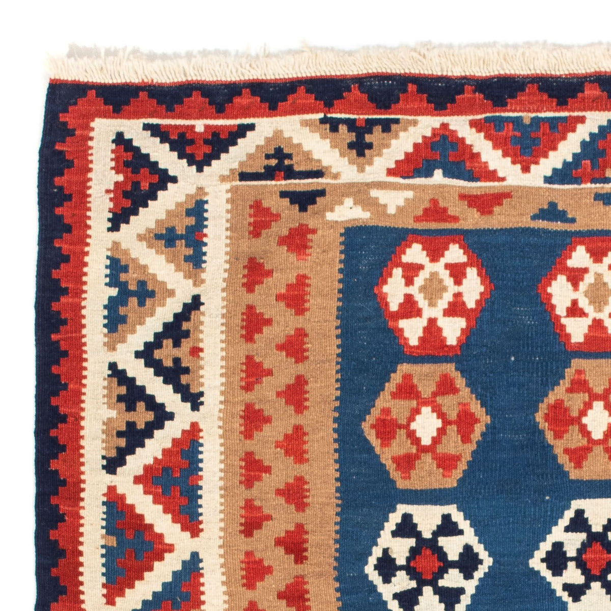 Tappeto Kelim - Orientale quadrato  - 104 x 102 cm - blu