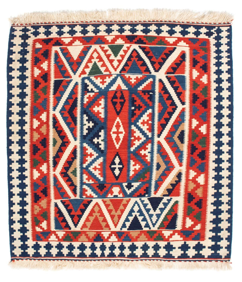Tappeto Kelim - Orientale quadrato  - 111 x 105 cm - rosso