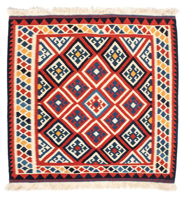 Tappeto Kelim - Orientale quadrato  - 106 x 105 cm - rosso