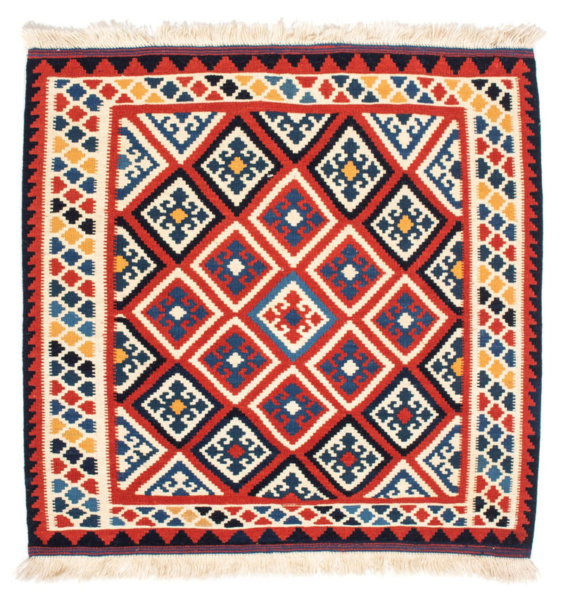 Tappeto Kelim - Orientale quadrato  - 106 x 105 cm - rosso