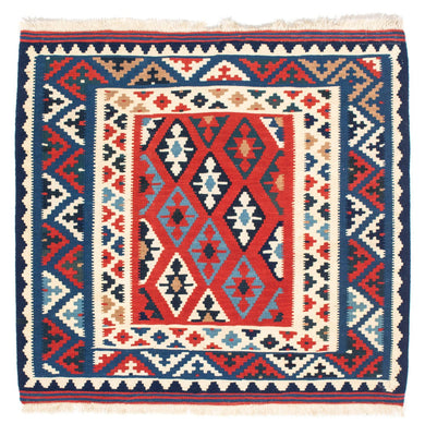 Tappeto Kelim - Orientale quadrato  - 104 x 100 cm - blu scuro