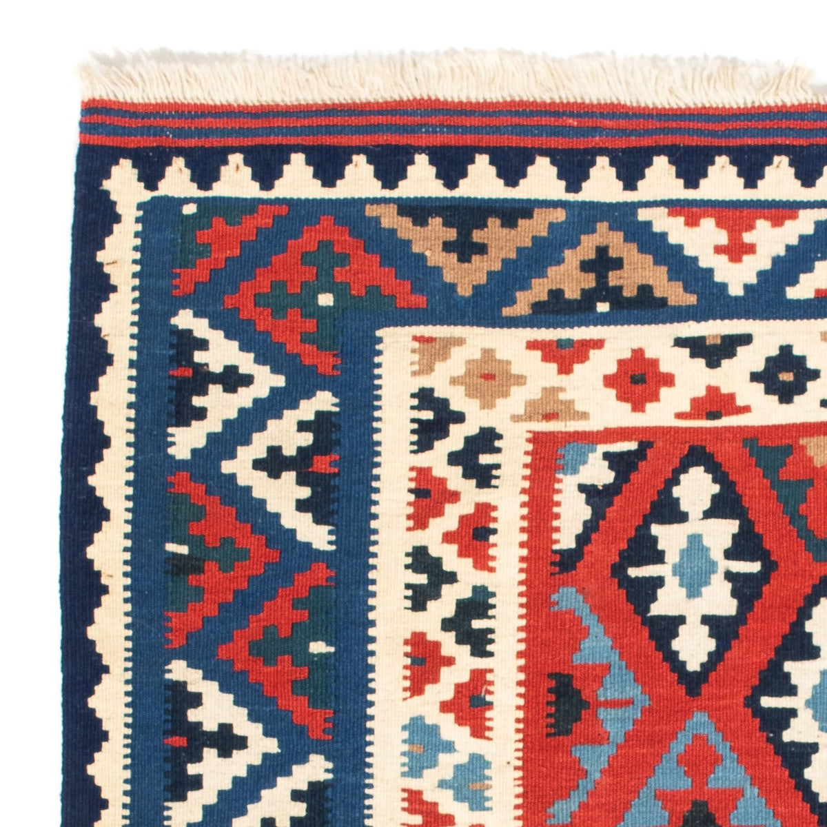 Tappeto Kelim - Orientale quadrato  - 104 x 100 cm - blu scuro