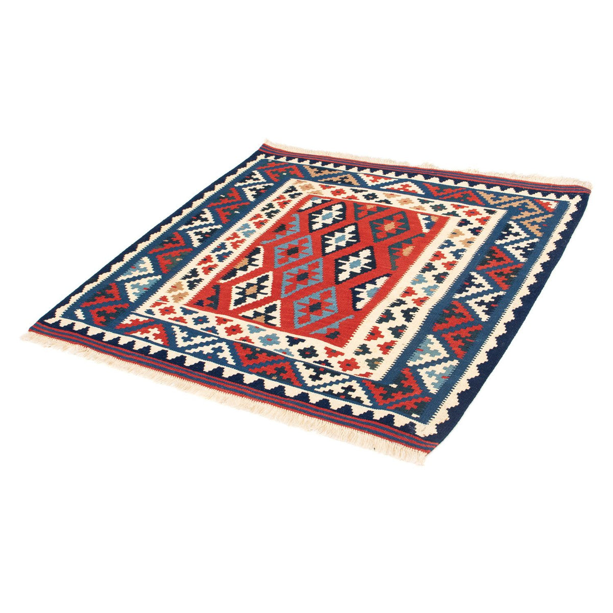 Tappeto Kelim - Orientale quadrato  - 104 x 100 cm - blu scuro