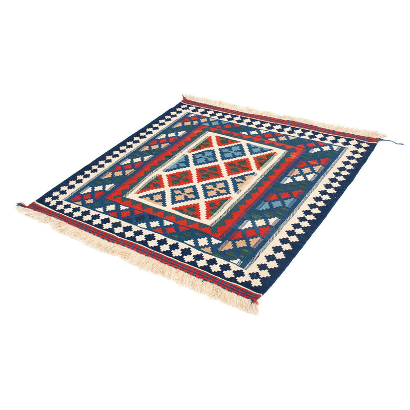 Tappeto Kelim - Orientale quadrato  - 103 x 100 cm - blu scuro