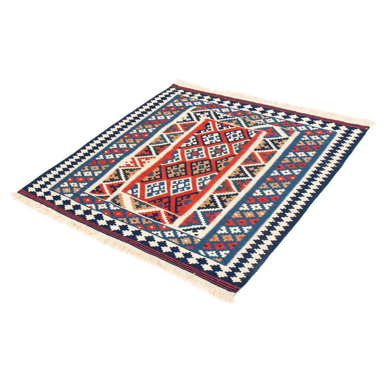 Tappeto Kelim - Orientale quadrato  - 99 x 95 cm - blu scuro