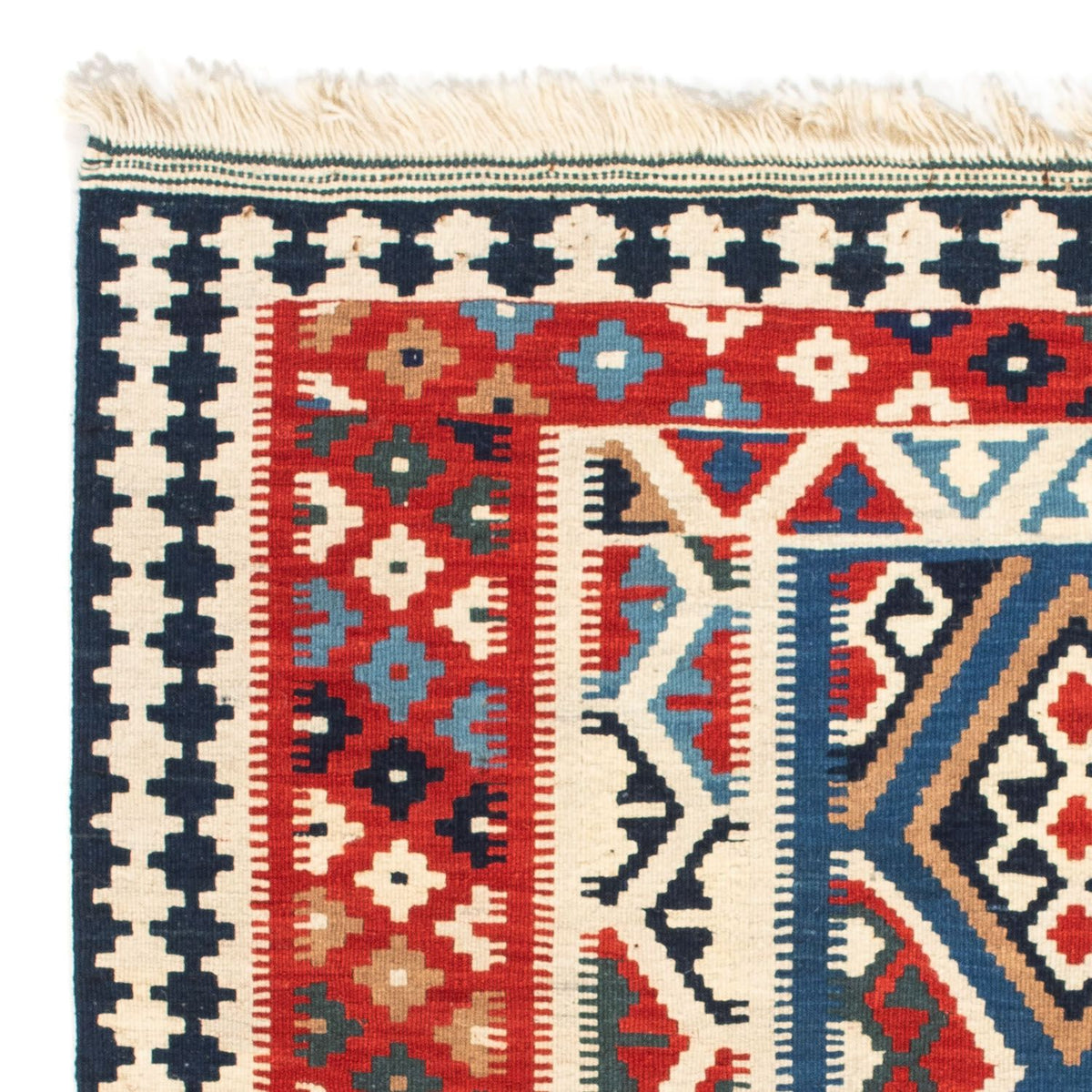 Tappeto Kelim - Orientale quadrato  - 104 x 99 cm - rosso