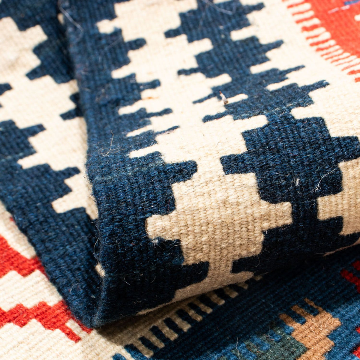 Tappeto Kelim - Orientale quadrato  - 104 x 99 cm - rosso