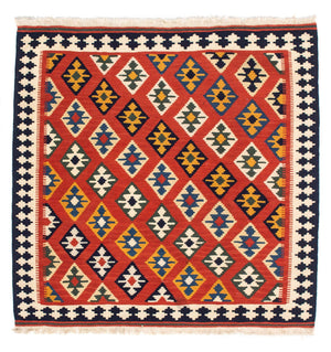 Tappeto Kelim - Orientale quadrato  - 106 x 103 cm - rosso