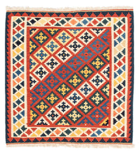 Tappeto Kelim - Orientale quadrato  - 106 x 102 cm - rosso scuro