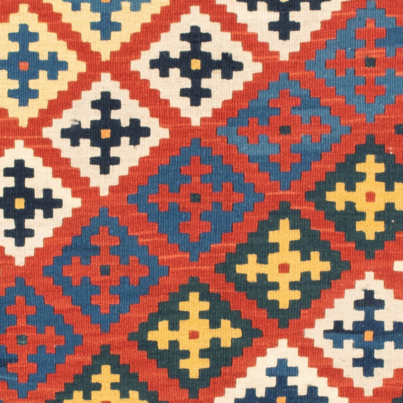 Tappeto Kelim - Orientale quadrato  - 106 x 102 cm - rosso scuro