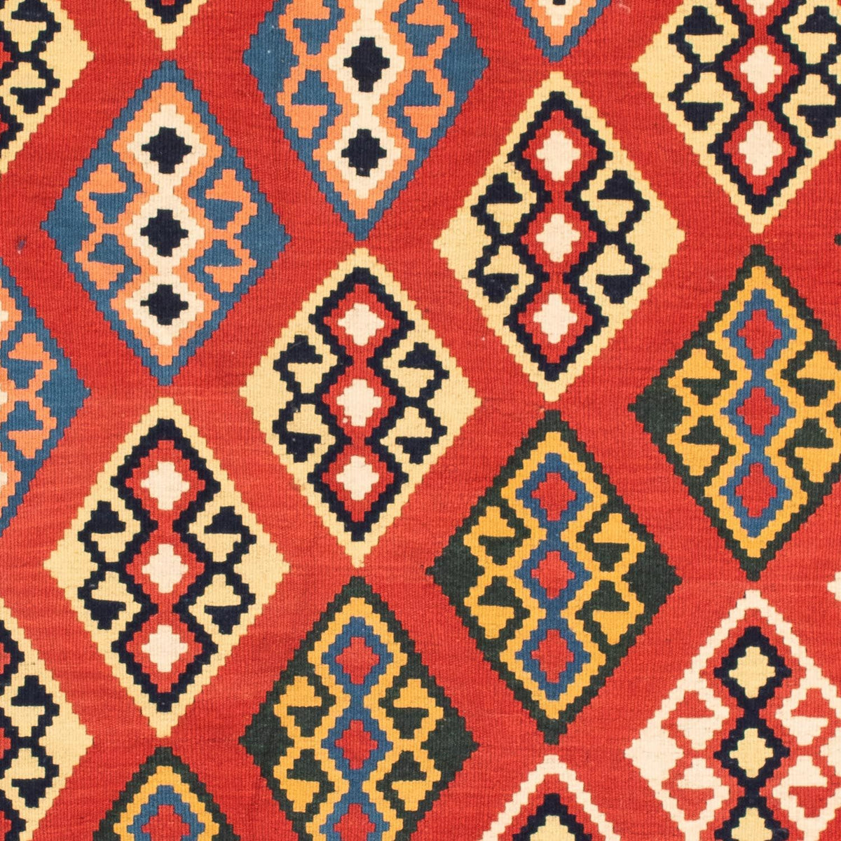 Tappeto Kelim - Orientale quadrato  - 105 x 104 cm - rosso scuro