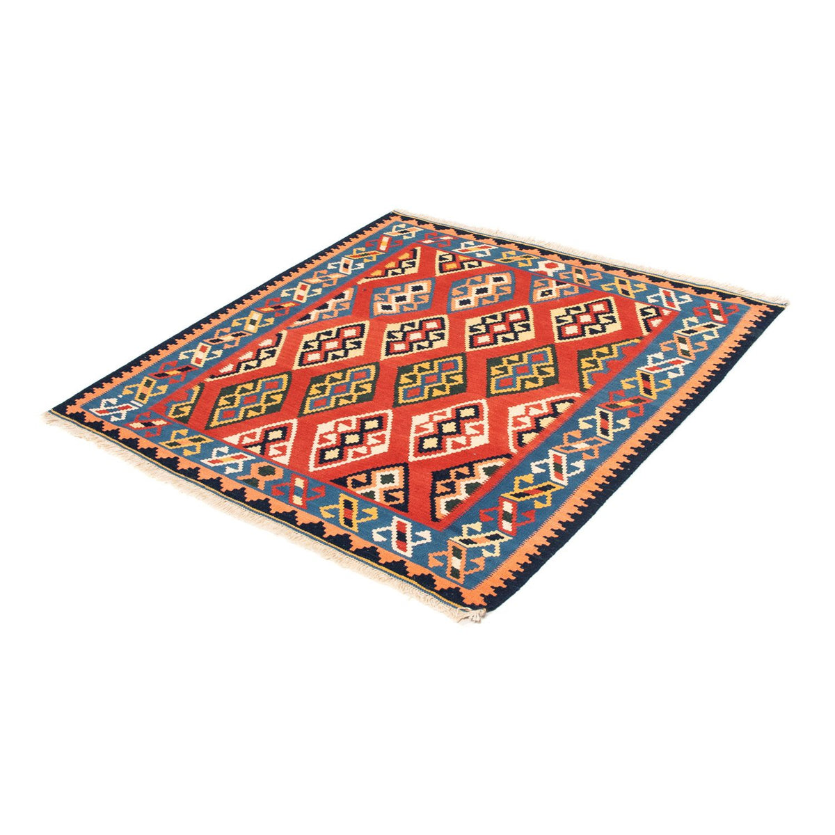 Tappeto Kelim - Orientale quadrato  - 105 x 104 cm - rosso scuro