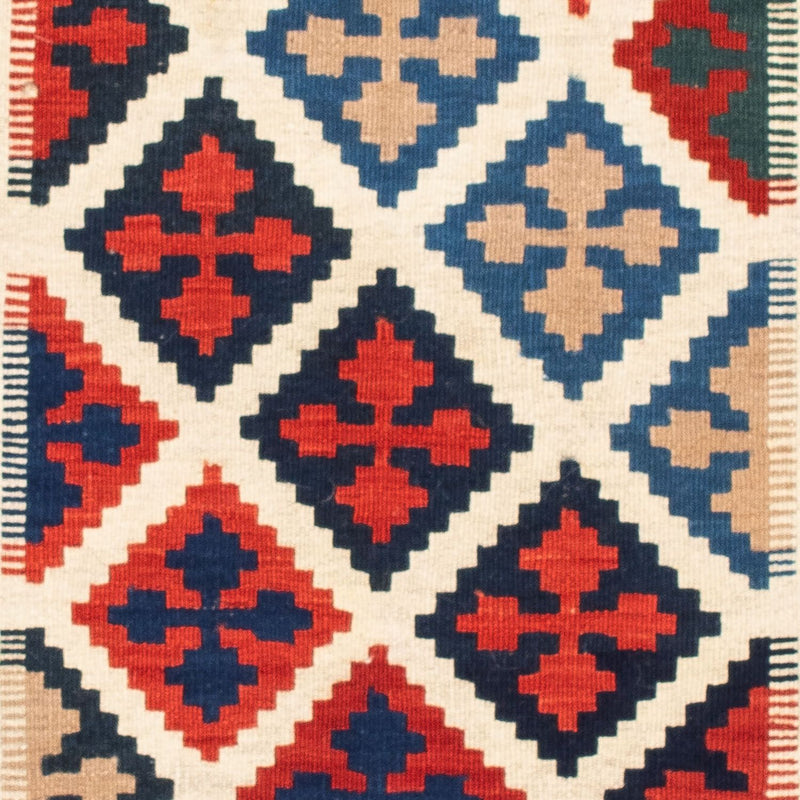 Tappeto Kelim - Orientale quadrato  - 104 x 103 cm - blu
