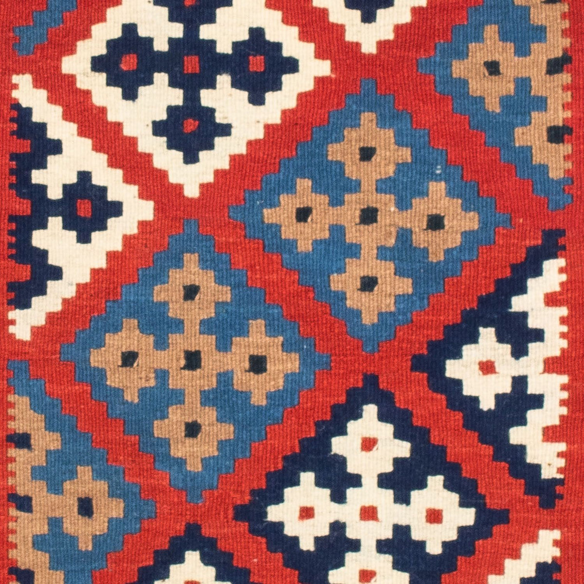 Tappeto Kelim - Orientale quadrato  - 103 x 101 cm - rosso