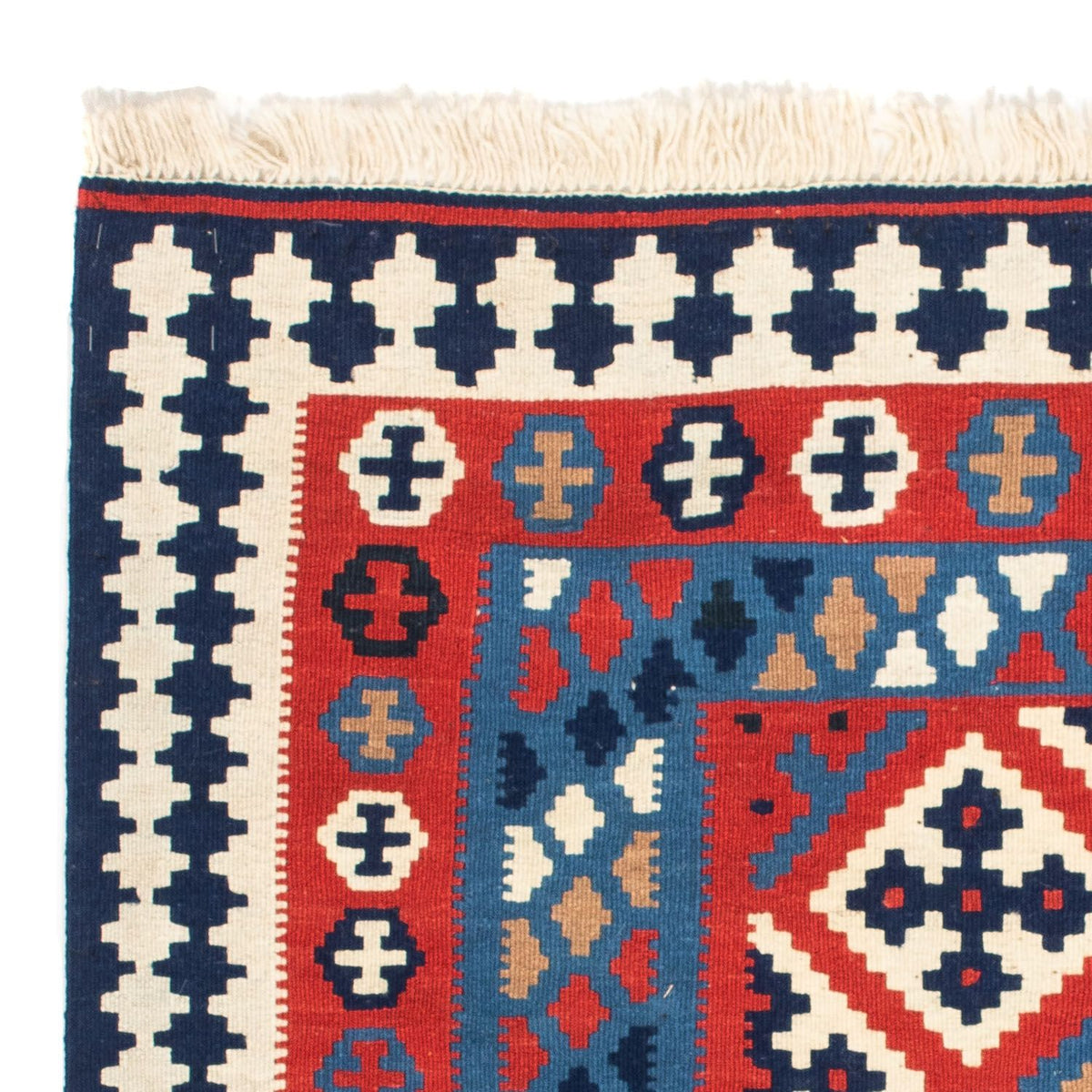 Tappeto Kelim - Orientale quadrato  - 103 x 101 cm - rosso