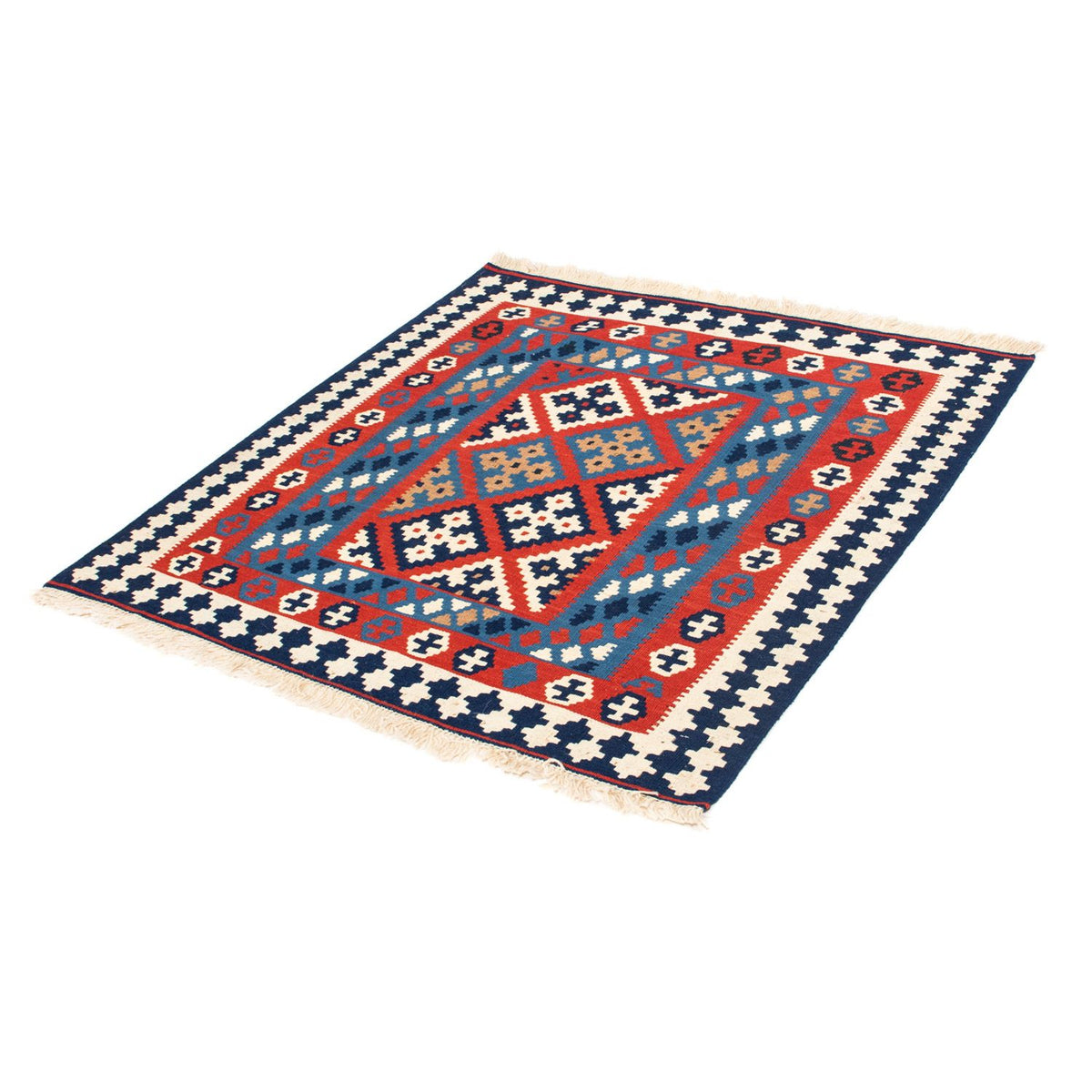 Tappeto Kelim - Orientale quadrato  - 103 x 101 cm - rosso